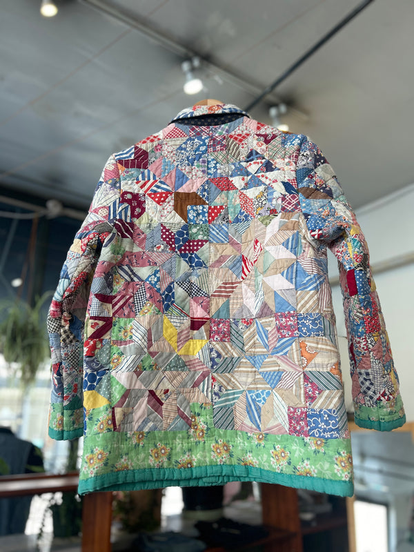 Vintage Quilt Chore Jacket - Pointed Star - Small