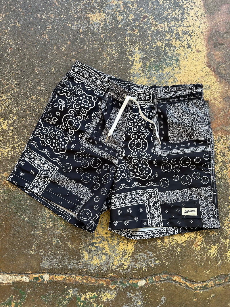 Swim Trunk - Black Bandana