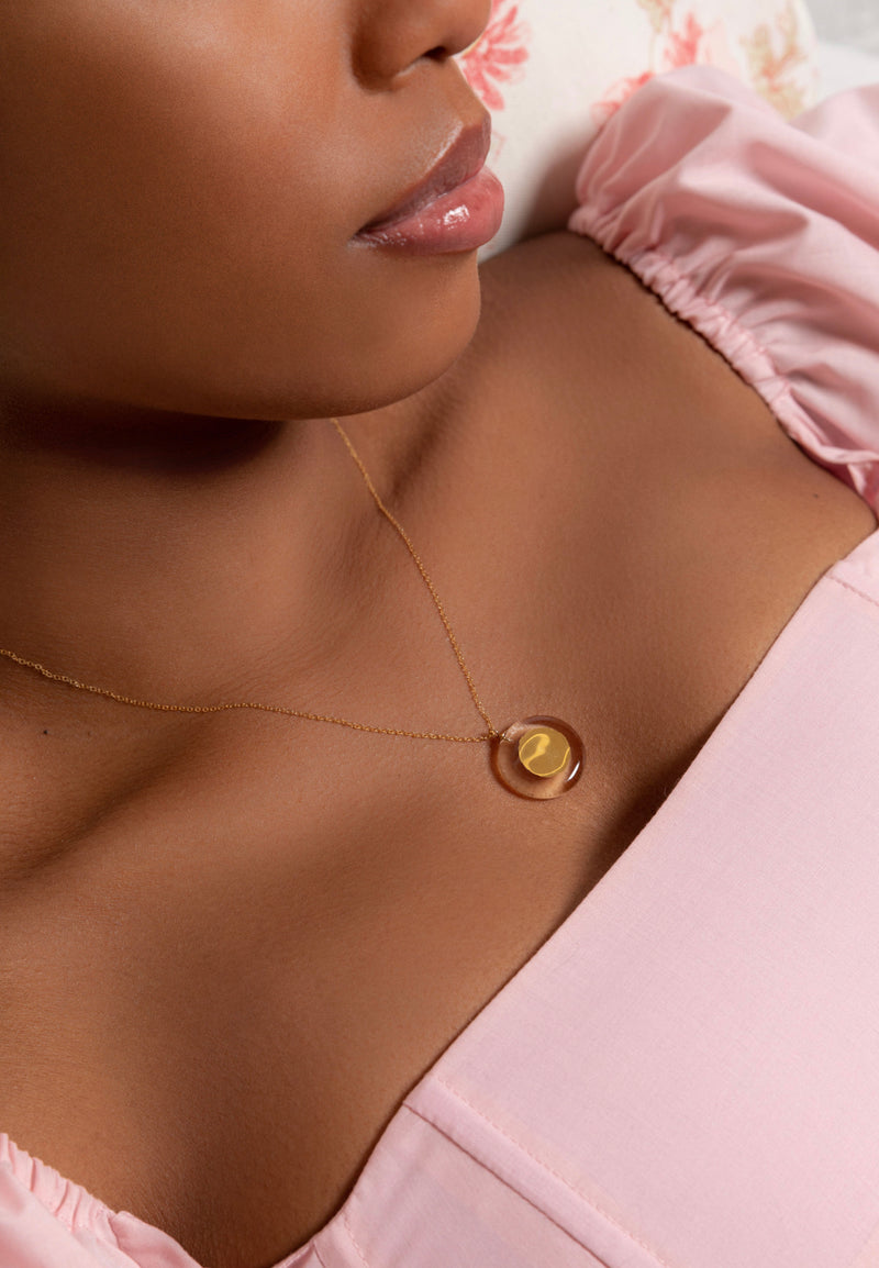 Gilded Disc Necklace - Silver