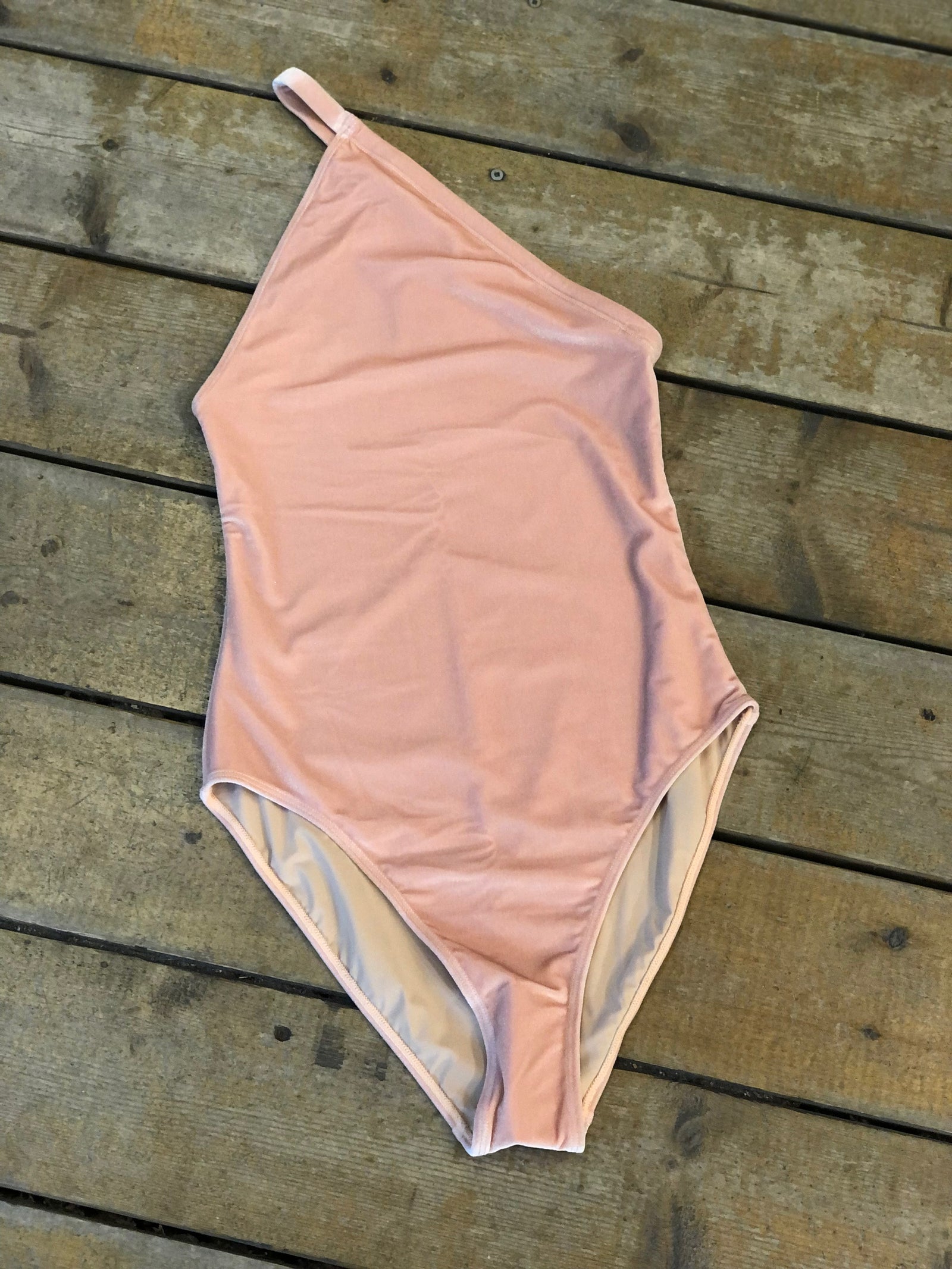 Velour ribbon asymmetrical swimwear 水着 Velvet Ribbon