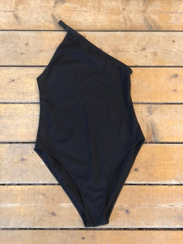 Asymmetric Swimsuit - Black