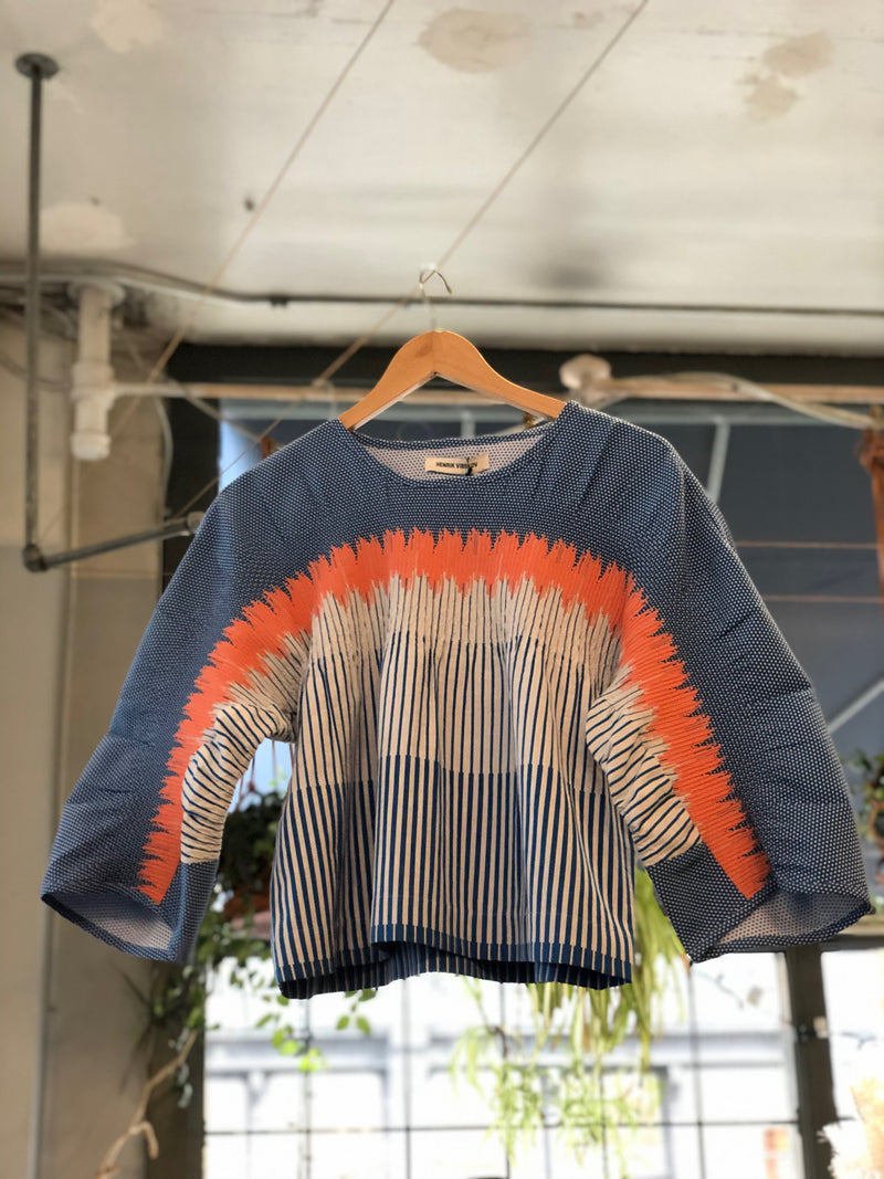 Paula Blouse - Blue/White Stripe