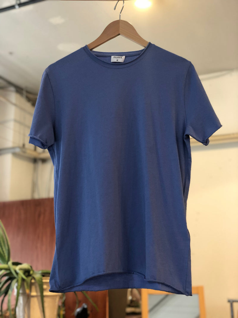 Roll Neck Tee - Coral Blue