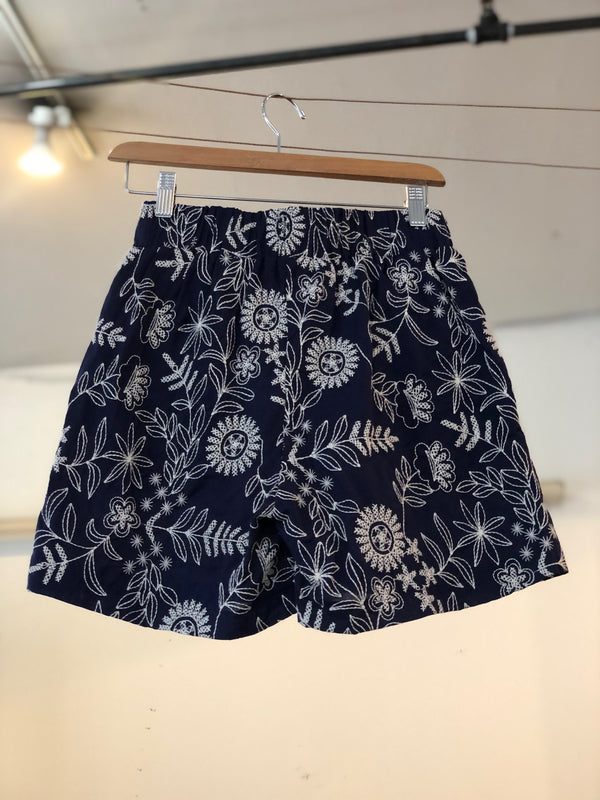 Pincer Shorts - Blue Embroidery