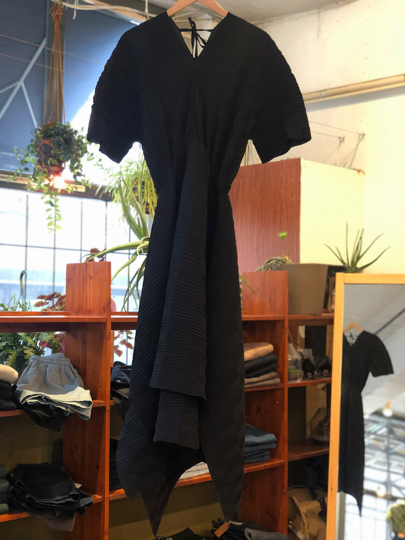 Cami Plissé Dress - Caviar