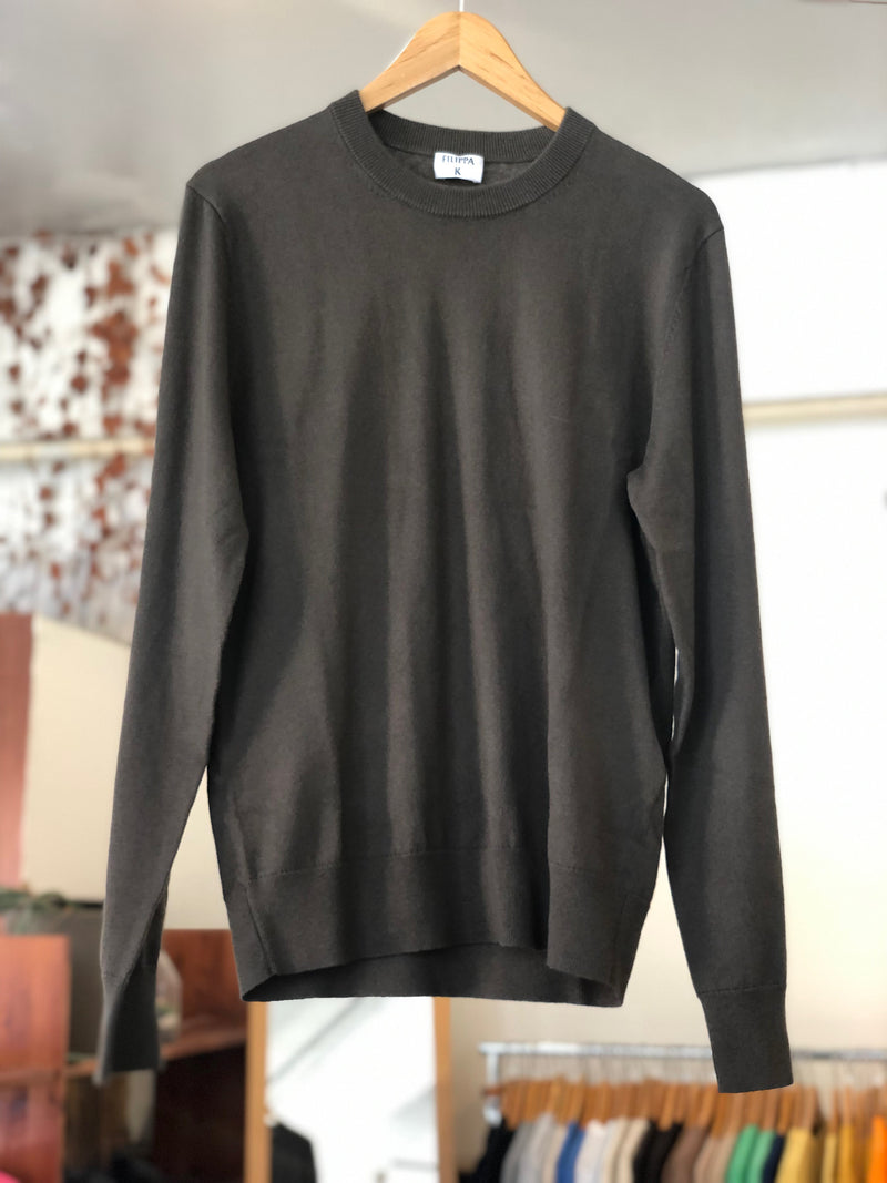 Cotton Merino Sweater - Dark Forest